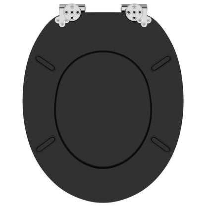vidaXL Toilet Seat Black 44 x 38 cm MDF board
