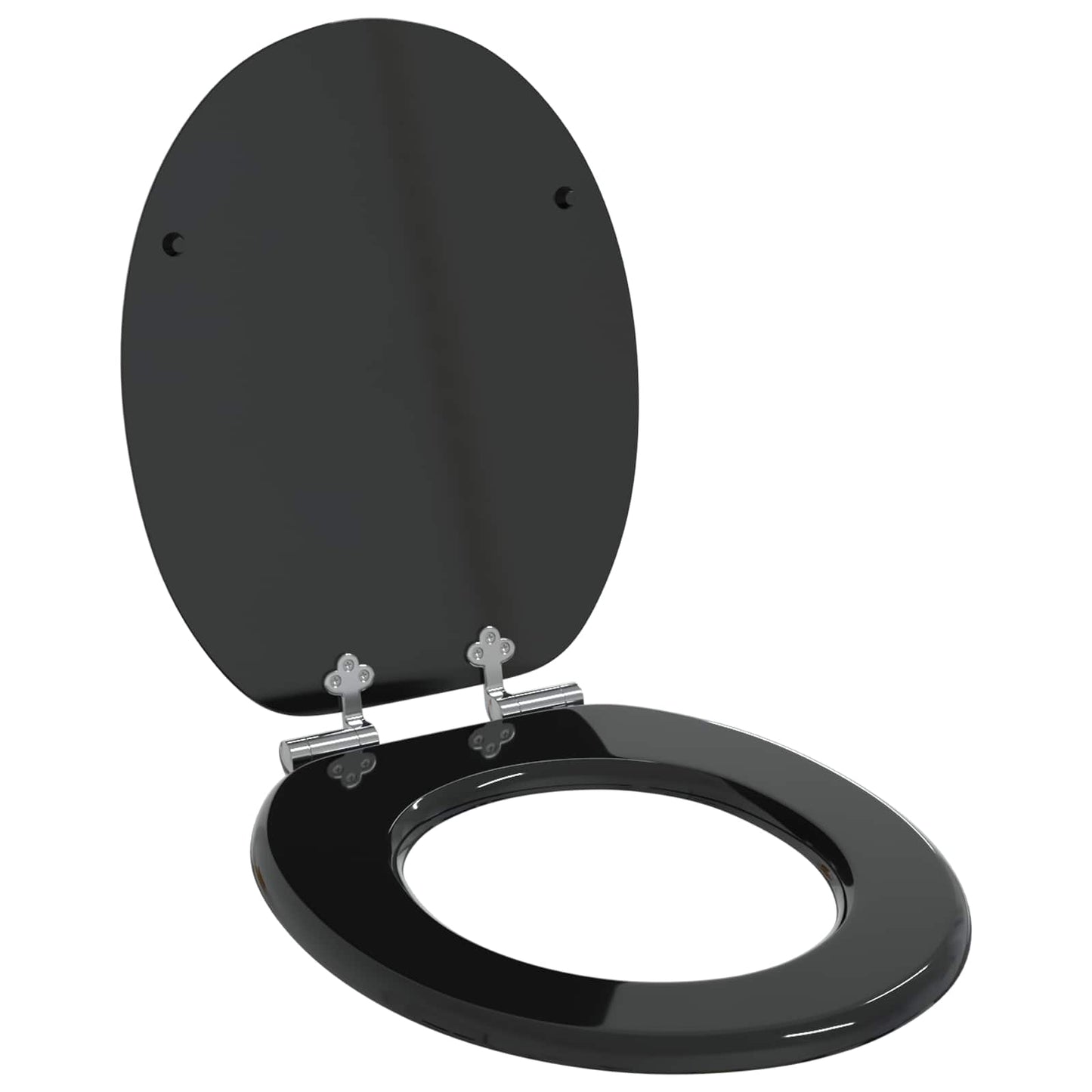 vidaXL Toilet Seat Black 44 x 38 cm MDF board
