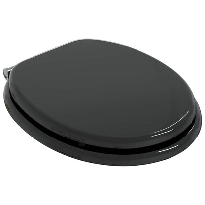 vidaXL Toilet Seat Black 44 x 38 cm MDF board
