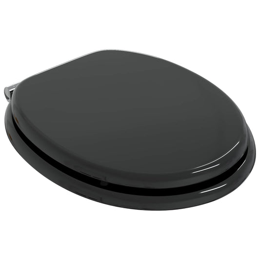 vidaXL Toilet Seat Black 44 x 38 cm MDF board
