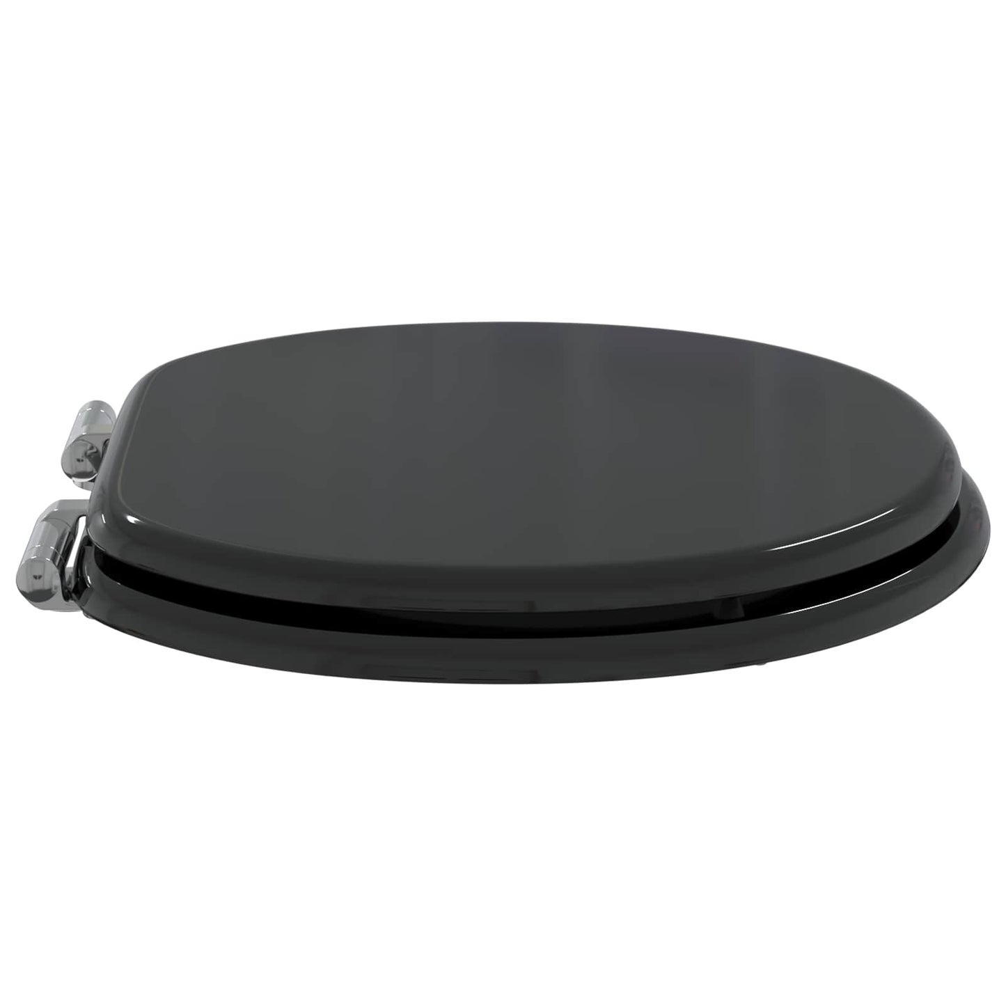 vidaXL Toilet Seat Black 44 x 38 cm MDF board