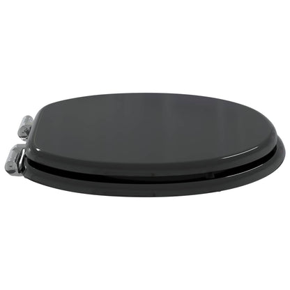 vidaXL Toilet Seat Black 44 x 38 cm MDF board