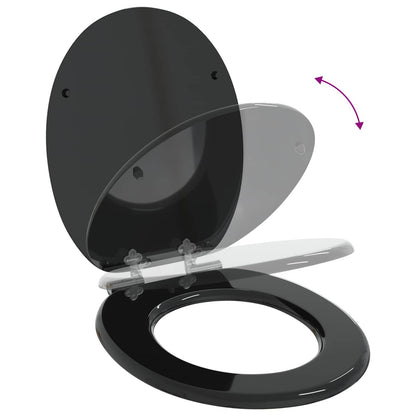 vidaXL Toilet Seat Black 44 x 38 cm MDF board
