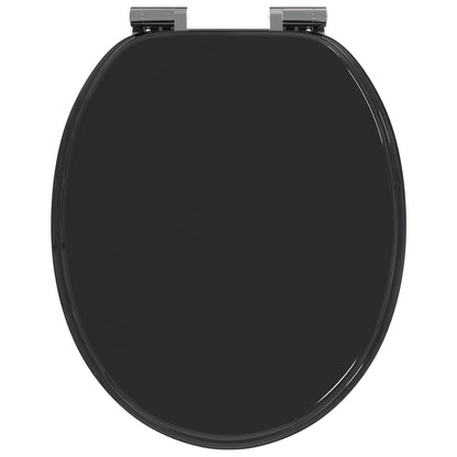 vidaXL Toilet Seat Black 44 x 38 cm MDF board