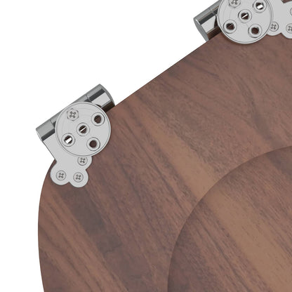 vidaXL Toilet Seat Brown 44 x 38 cm MDF board