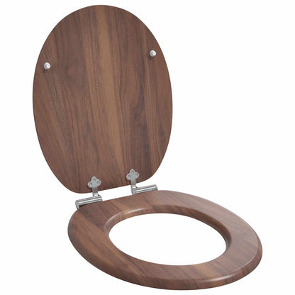 vidaXL Toilet Seat Brown 44 x 38 cm MDF board