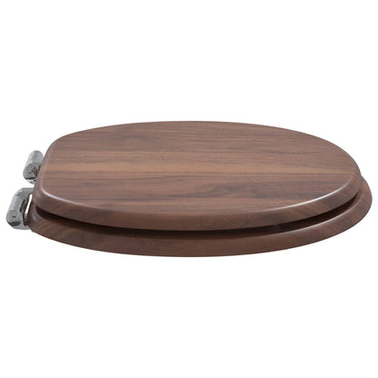 vidaXL Toilet Seat Brown 44 x 38 cm MDF board