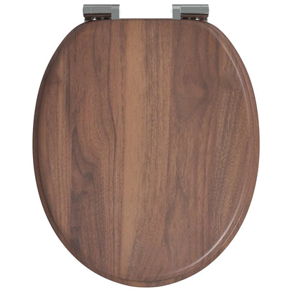 vidaXL Toilet Seat Brown 44 x 38 cm MDF board