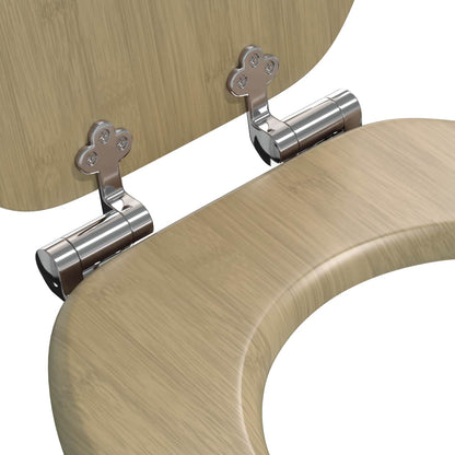 vidaXL Toilet Seat Light Bamboo Color 44 x 38 cm MDF board