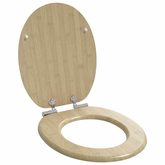 vidaXL Toilet Seat Light Bamboo Color 44 x 38 cm MDF board