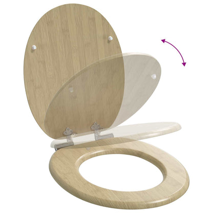 vidaXL Toilet Seat Light Bamboo Color 44 x 38 cm MDF board