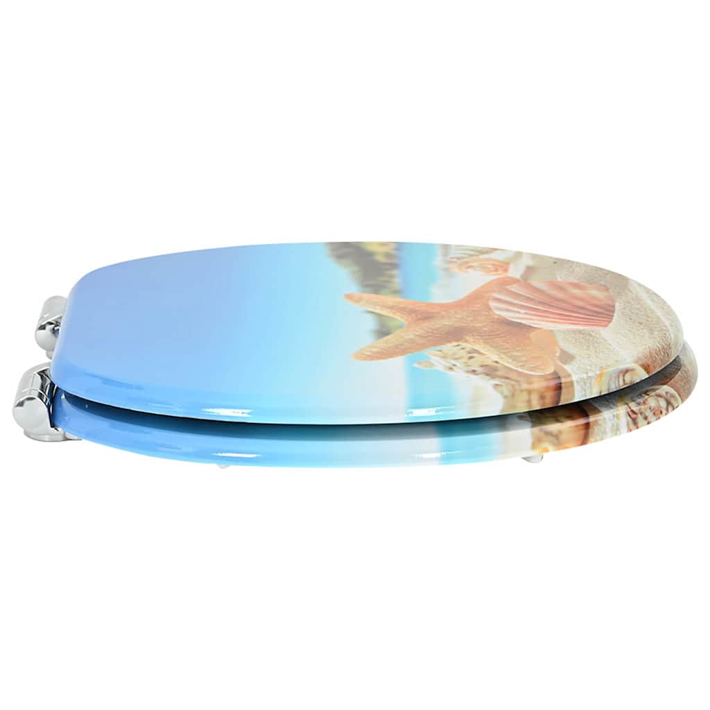 vidaXL Toilet Seat Sea Muschel 44 x 38 cm MDF board