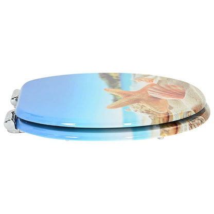 vidaXL Toilet Seat Sea Muschel 44 x 38 cm MDF board