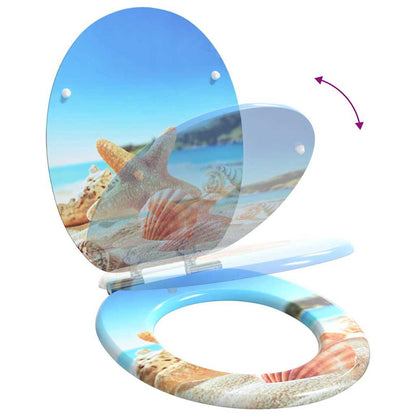 vidaXL Toilet Seat Sea Muschel 44 x 38 cm MDF board