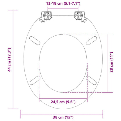 vidaXL Toilet Seat Sea Muschel 44 x 38 cm MDF board