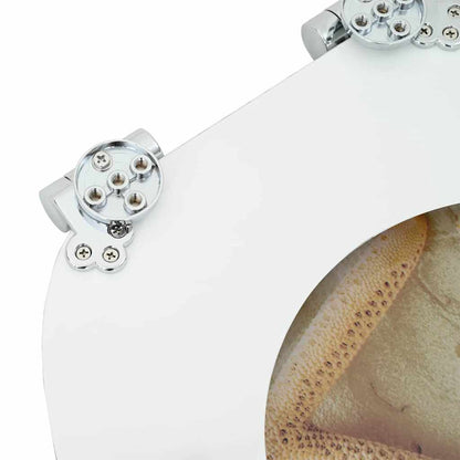 vidaXL Toilet Seat Yellow and White 44 x 38 cm MDF board