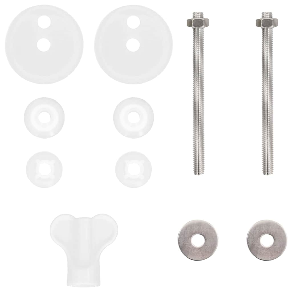 vidaXL Toilet Seat Yellow and White 44 x 38 cm MDF board