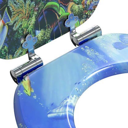 vidaXL Toilet Seat Blue 44 x 38 cm MDF board