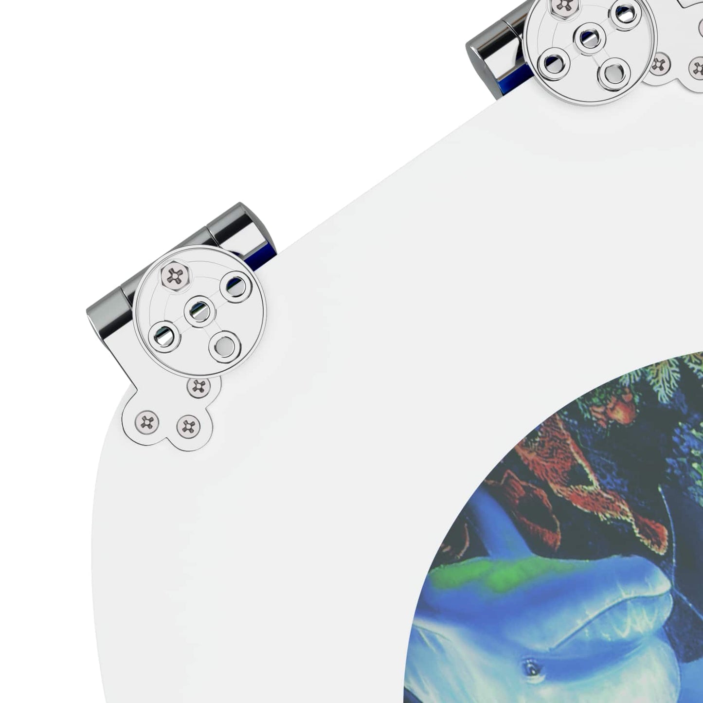 vidaXL Toilet Seat Blue 44 x 38 cm MDF board