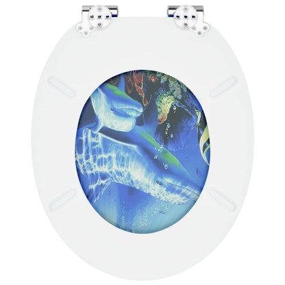 vidaXL Toilet Seat Blue 44 x 38 cm MDF board
