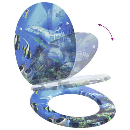 vidaXL Toilet Seat Blue 44 x 38 cm MDF board