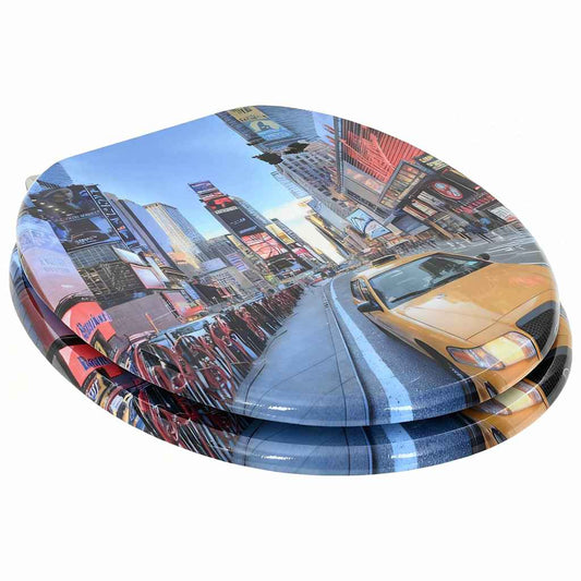 vidaXL Toilet Seat Multicolour 43.8 x 37.8 cm MDF board