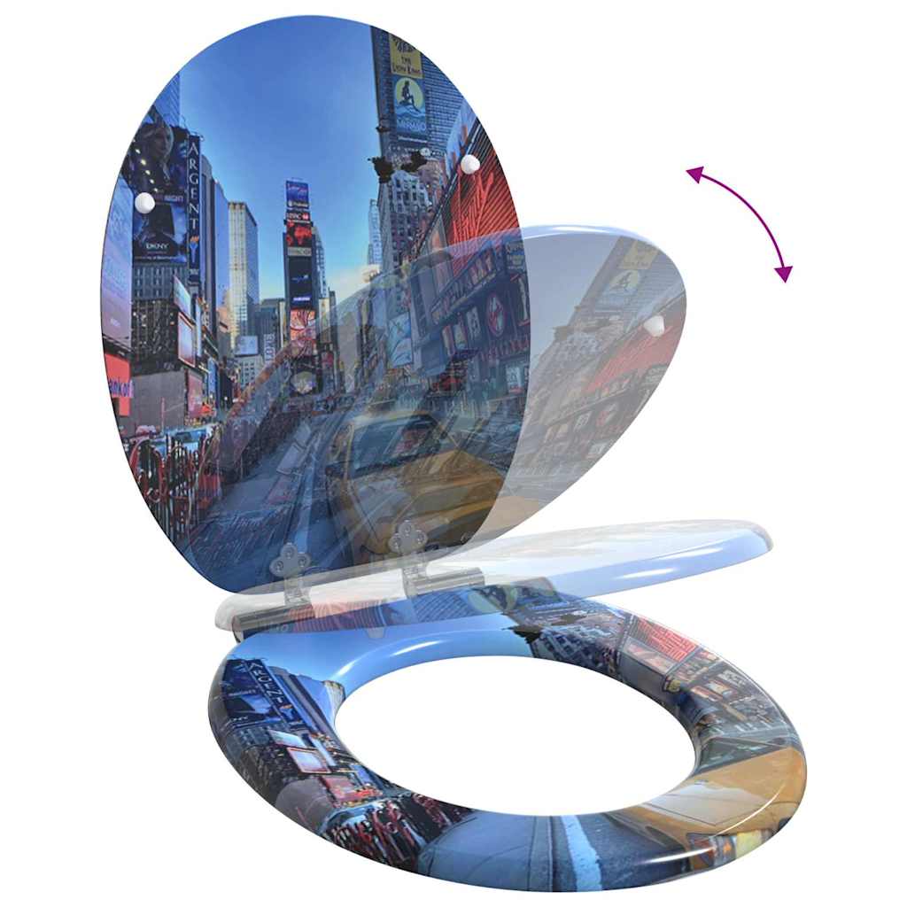 vidaXL Toilet Seat Multicolour 43.8 x 37.8 cm MDF board