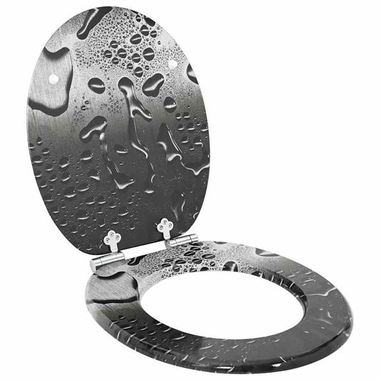 vidaXL Toilet Seat Grey 44 x 38 cm MDF board