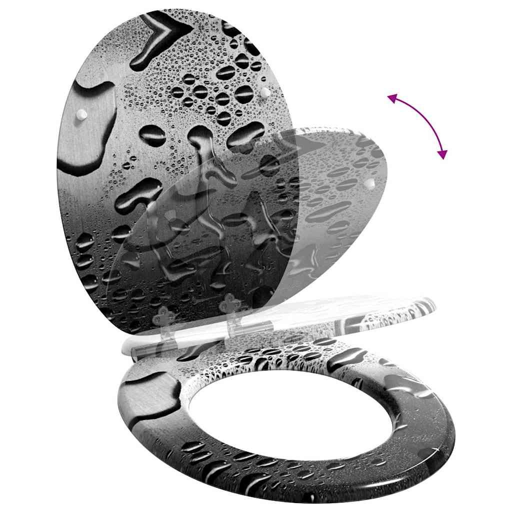 vidaXL Toilet Seat Grey 44 x 38 cm MDF board