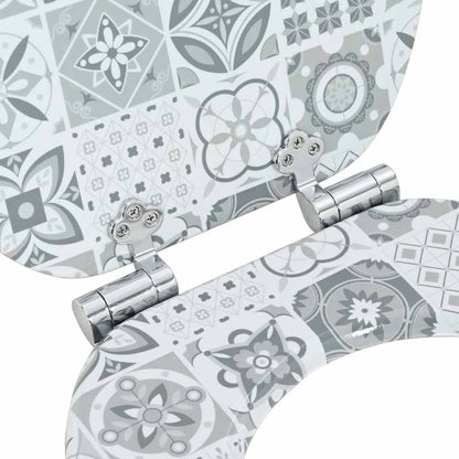 vidaXL Toilet Seat Blue and White Porcelain 44 x 38 cm MDF board