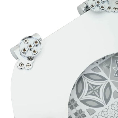 vidaXL Toilet Seat Blue and White Porcelain 44 x 38 cm MDF board