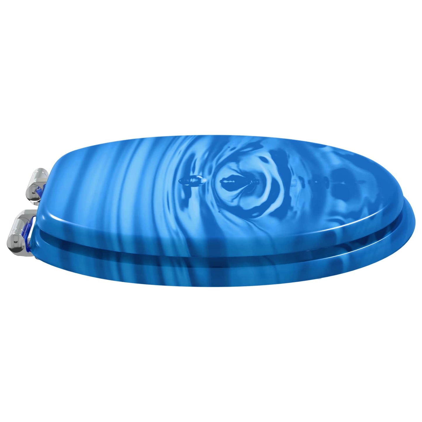 vidaXL Toilet Seat Blue Drop 44 x 38 cm MDF board