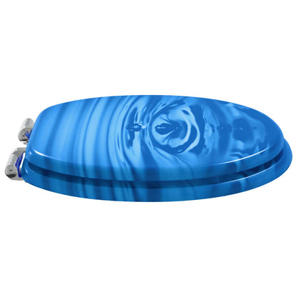 vidaXL Toilet Seat Blue Drop 44 x 38 cm MDF board