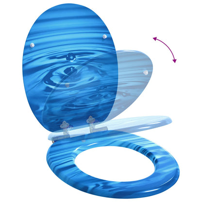 vidaXL Toilet Seat Blue Drop 44 x 38 cm MDF board