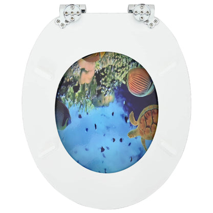 vidaXL Toilet Seat Deep Sea Blue 44 x 38 cm MDF board