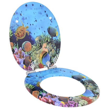 vidaXL Toilet Seat Deep Sea Blue 44 x 38 cm MDF board