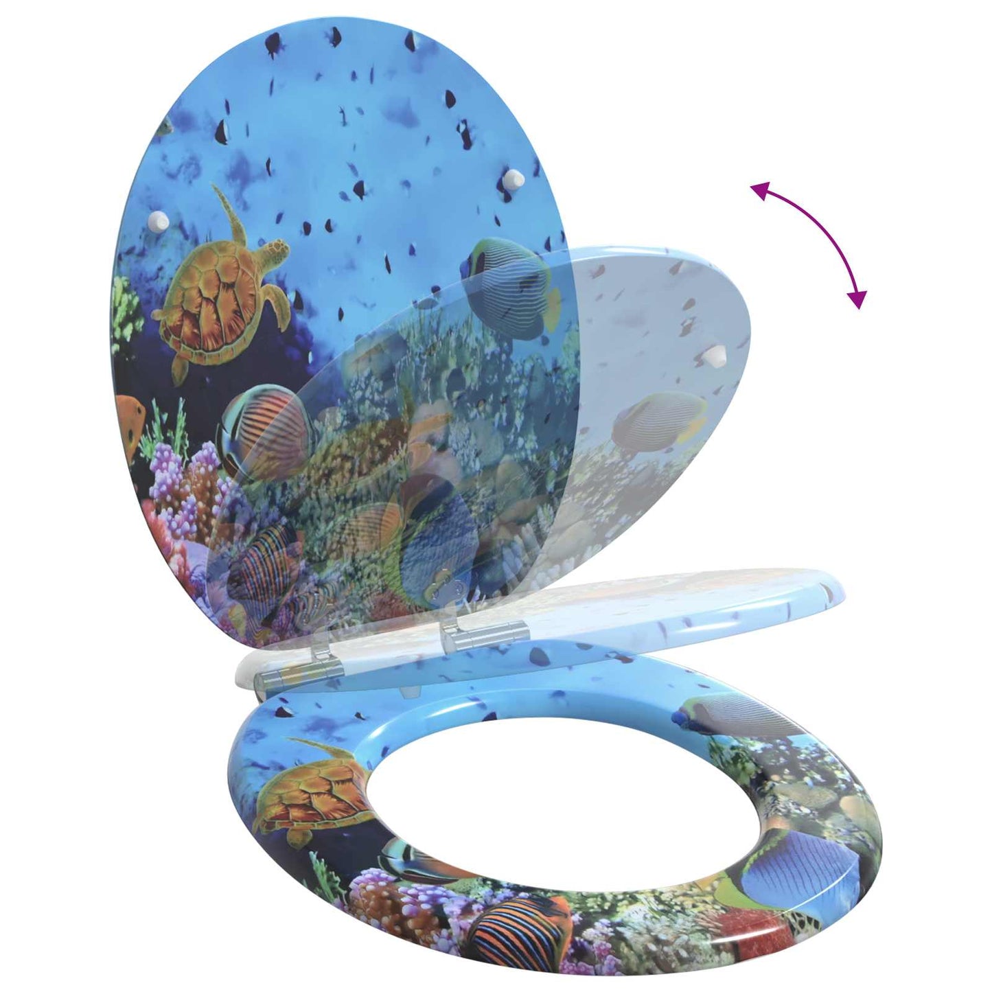 vidaXL Toilet Seat Deep Sea Blue 44 x 38 cm MDF board