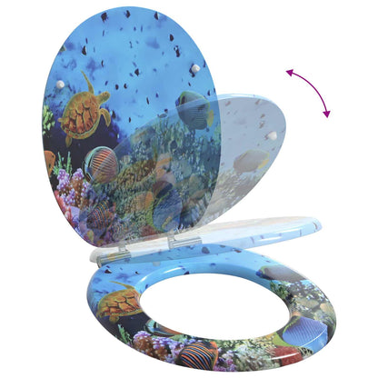 vidaXL Toilet Seat Deep Sea Blue 44 x 38 cm MDF board
