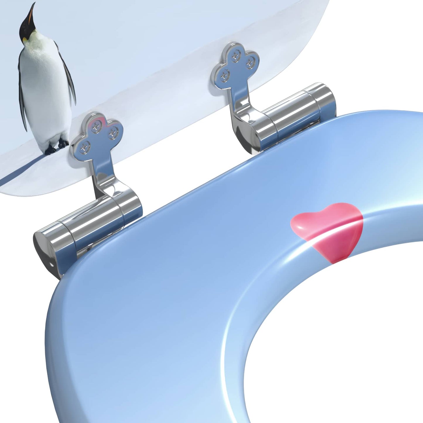 vidaXL Toilet Seat Blue 43.8 x 37.8 cm MDF board