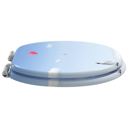 vidaXL Toilet Seat Blue 43.8 x 37.8 cm MDF board