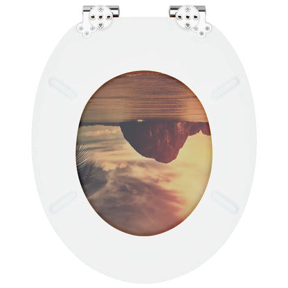 vidaXL Toilet Seat Orange 44 x 38 cm MDF board