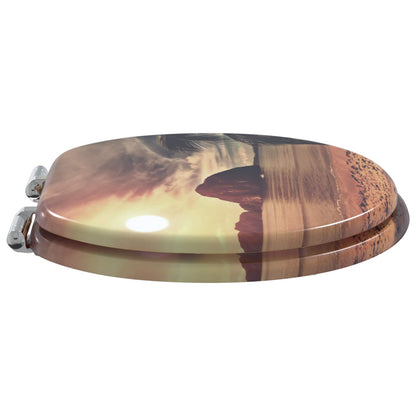 vidaXL Toilet Seat Orange 44 x 38 cm MDF board