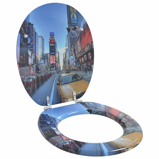 vidaXL Toilet Seat Multicolour 43.8 x 37.8 cm MDF board