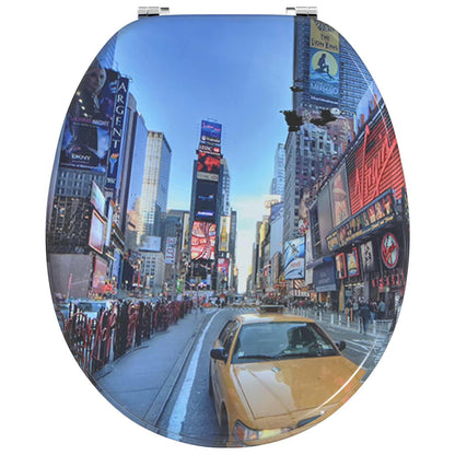 vidaXL Toilet Seat Multicolour 43.8 x 37.8 cm MDF board