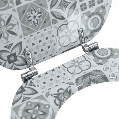 vidaXL Toilet Seat Grey 43.8 x 37.8 cm MDF board