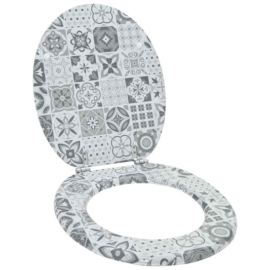 vidaXL Toilet Seat Grey 43.8 x 37.8 cm MDF board