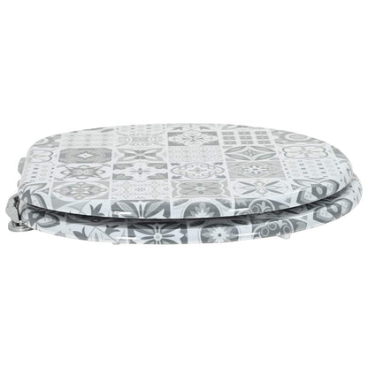 vidaXL Toilet Seat Grey 43.8 x 37.8 cm MDF board