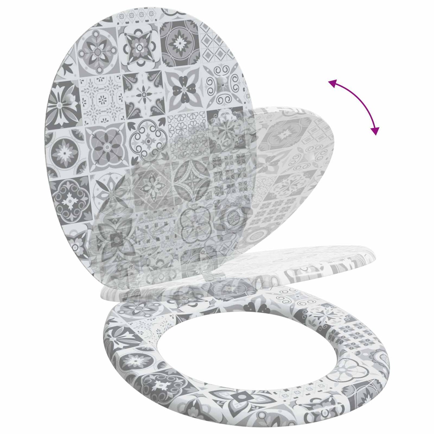 vidaXL Toilet Seat Grey 43.8 x 37.8 cm MDF board