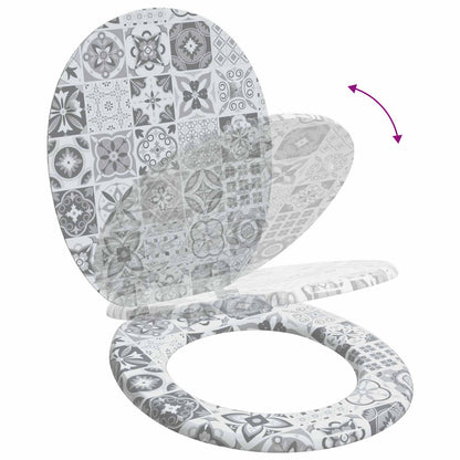 vidaXL Toilet Seat Grey 43.8 x 37.8 cm MDF board