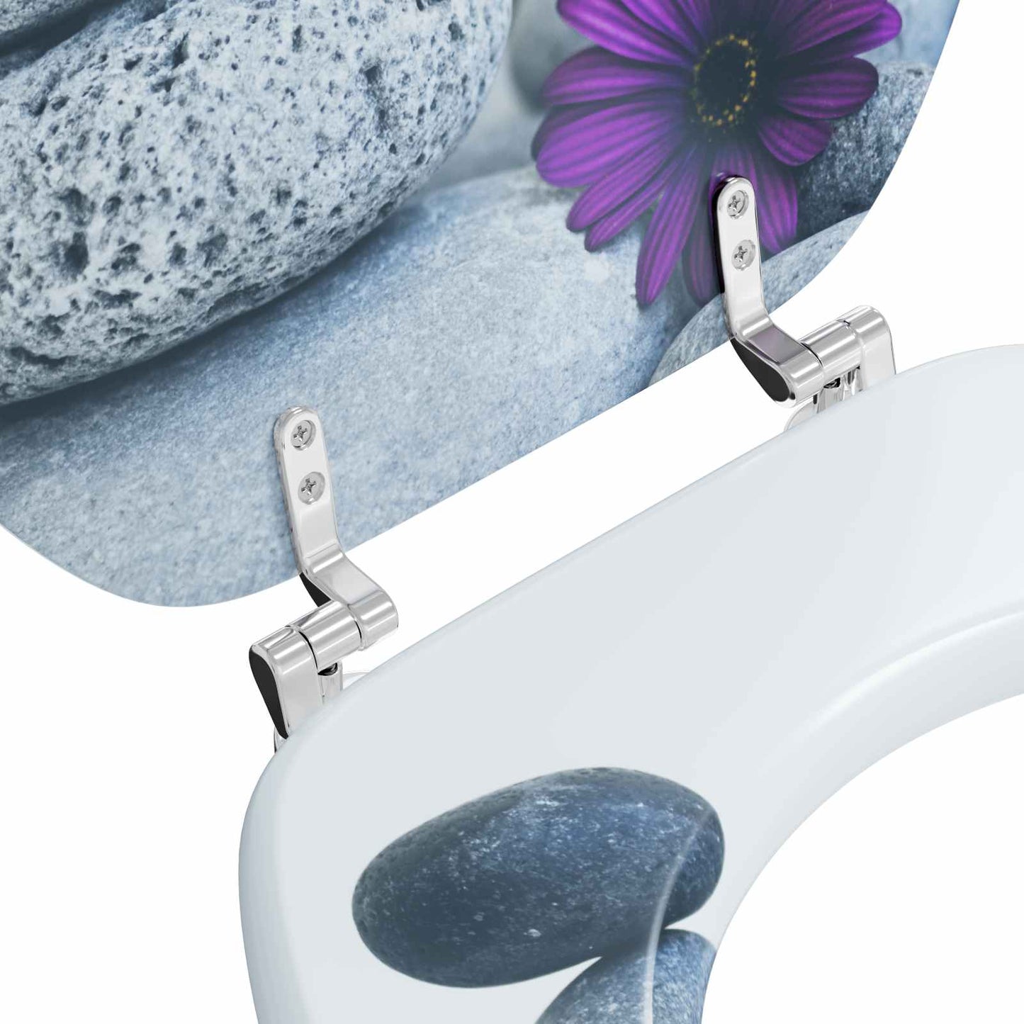 vidaXL Toilet Seat Grey 44 x 38 cm MDF board